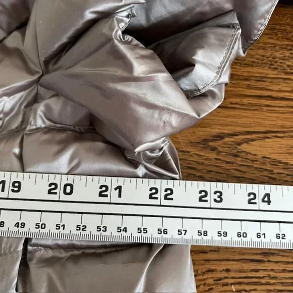 Martha Stewart Harvest +Holiday Cap Sleeve Puffer Vest Moonstone Grey SZ L NEW - Picture 4 of 5